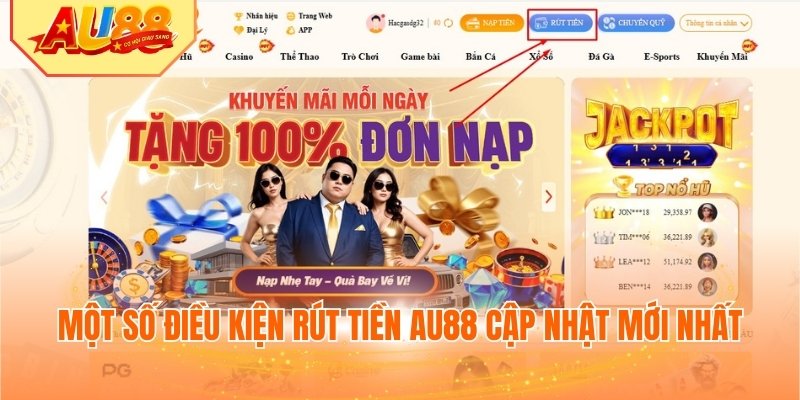 Một số điều kiện rút tiền AU88 cập nhật mới nhất